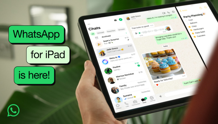 An undated image of a person using WhatsApp on iPad. — WhatsApp