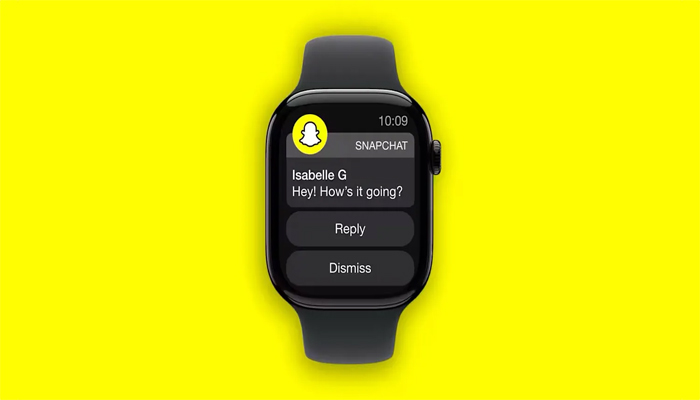 An undated image of Snapchat app in Apple Watch. — Snapchat